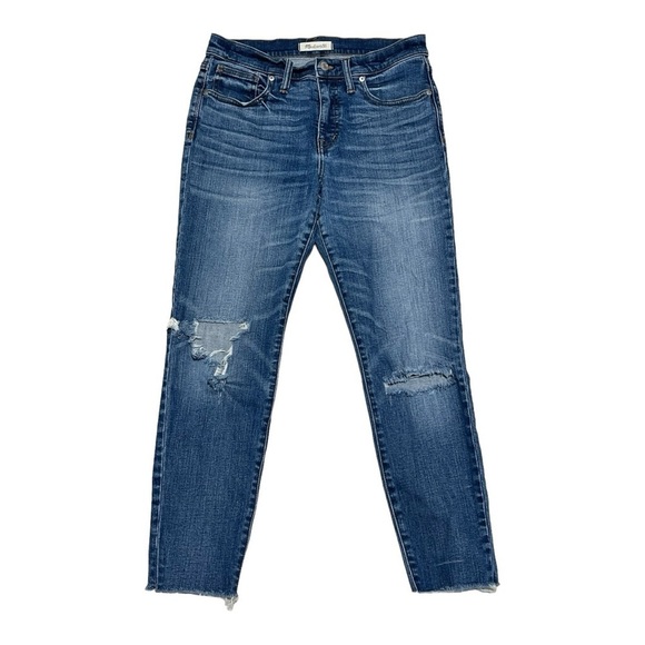 Madewell 9” High Rise Skinny Distressed Jeans Size 29 - Picture 4 of 10